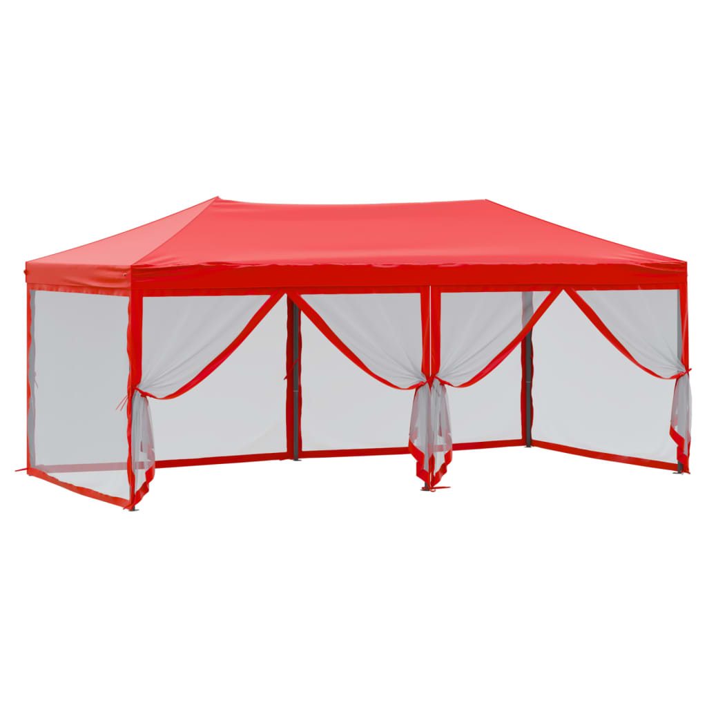 Folding party tent, side walls, red, 3x6 m