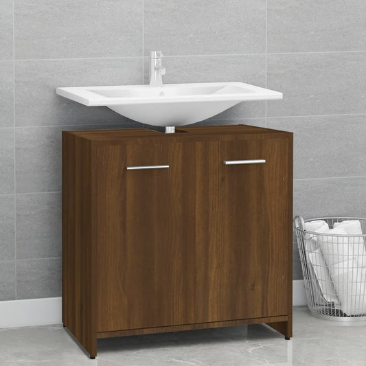 Bathroom cabinet, brown oak, 60x33x60 cm, processed wood