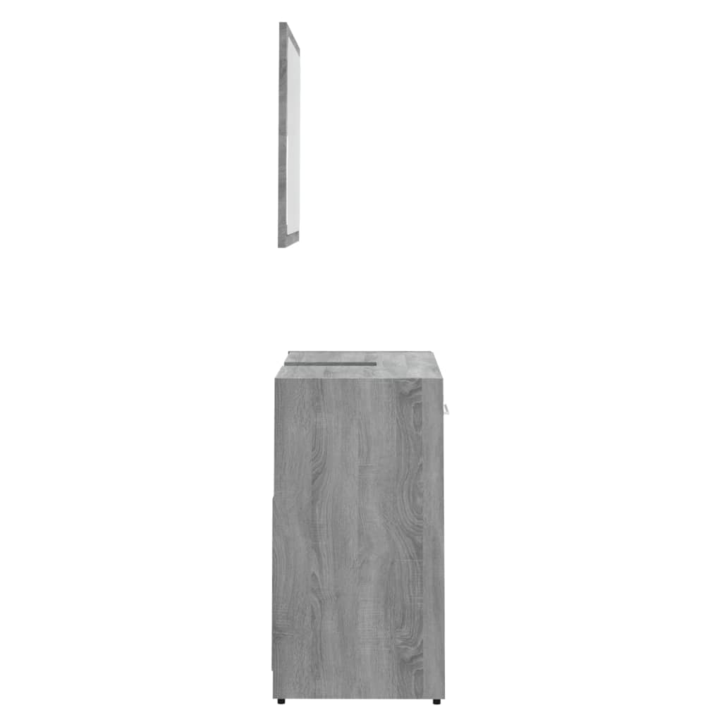 Set de mobilier de baie, gri sonoma, lemn prelucrat