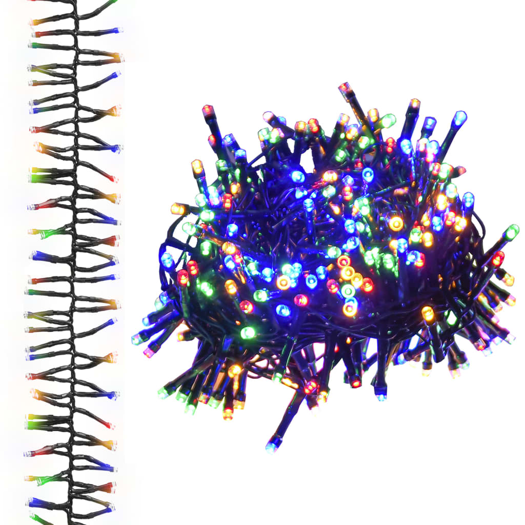 Instalație tip cluster cu 1000 LED-uri, multicolor, 11 m, PVC