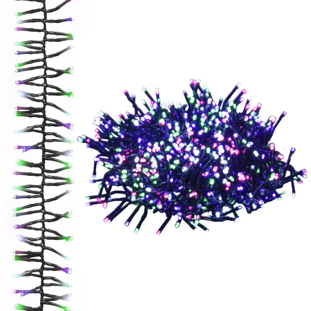 Instalație cluster, 1000 LED-uri, multicolor pastel, 11 m, PVC
