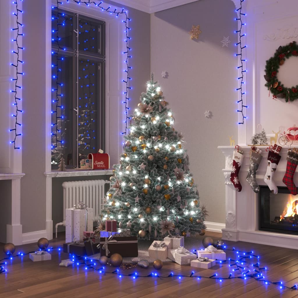 Instalație compactă cu 1000 LED-uri, albastru, 25 m, PVC