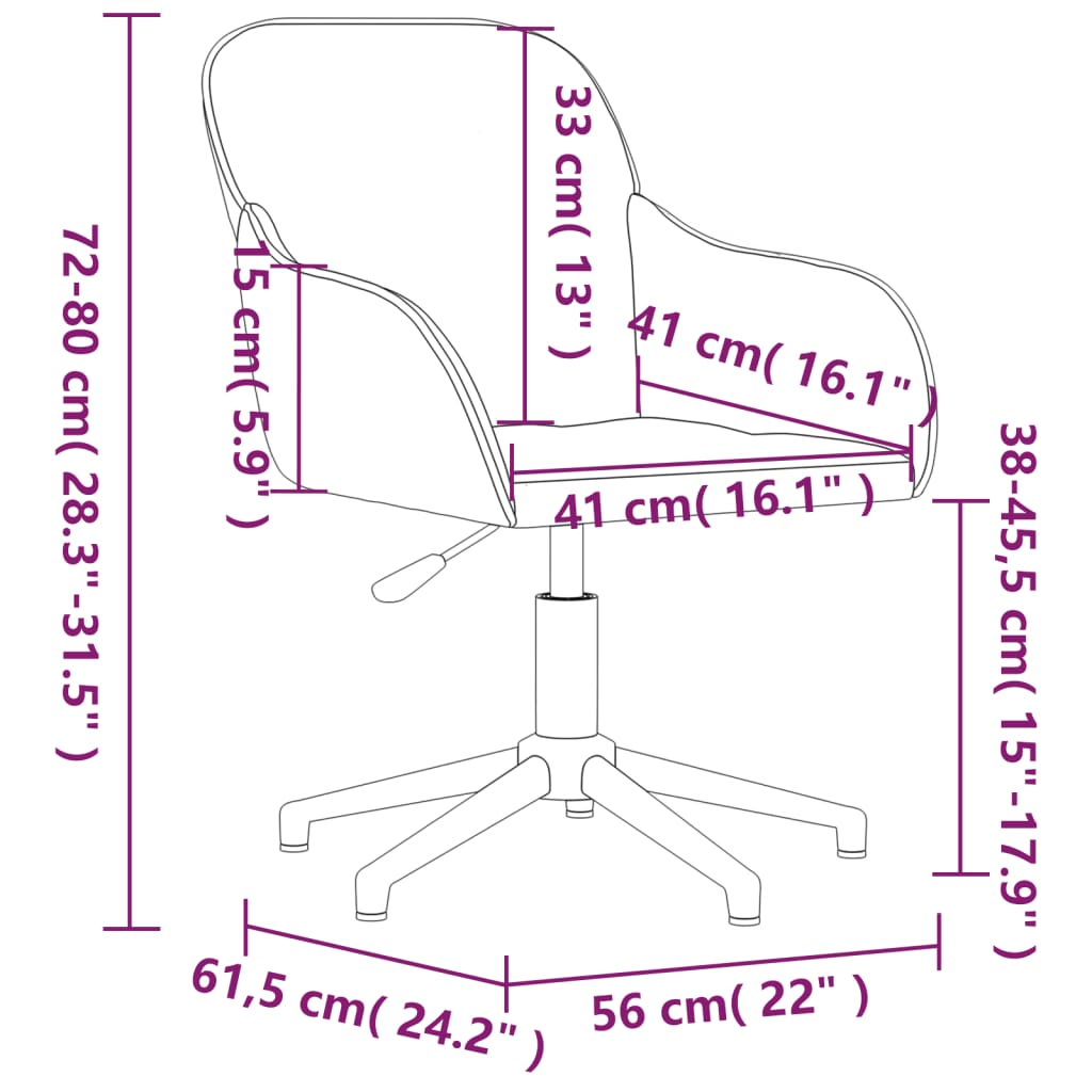 Scaune de bucătărie pivotante, 2 buc, gri închis, catifea