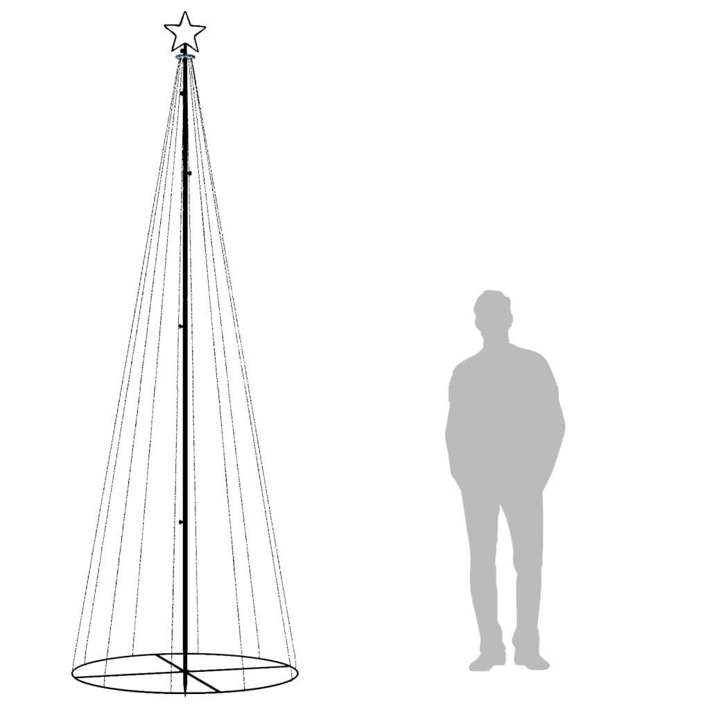 Brad de Crăciun conic, 310 LED-uri, alb cald, 100x300 cm