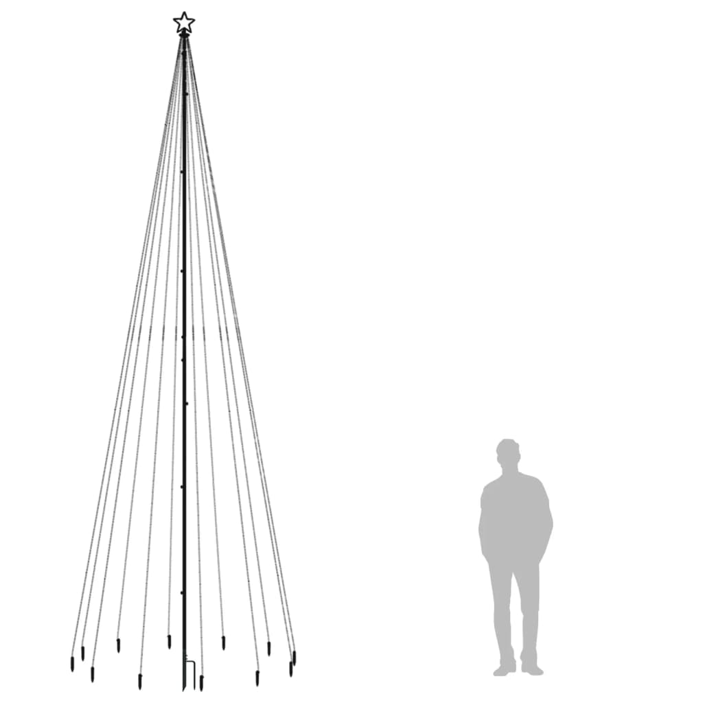 Brad de Crăciun cu țăruș, 732 LED-uri, alb rece, 500 cm