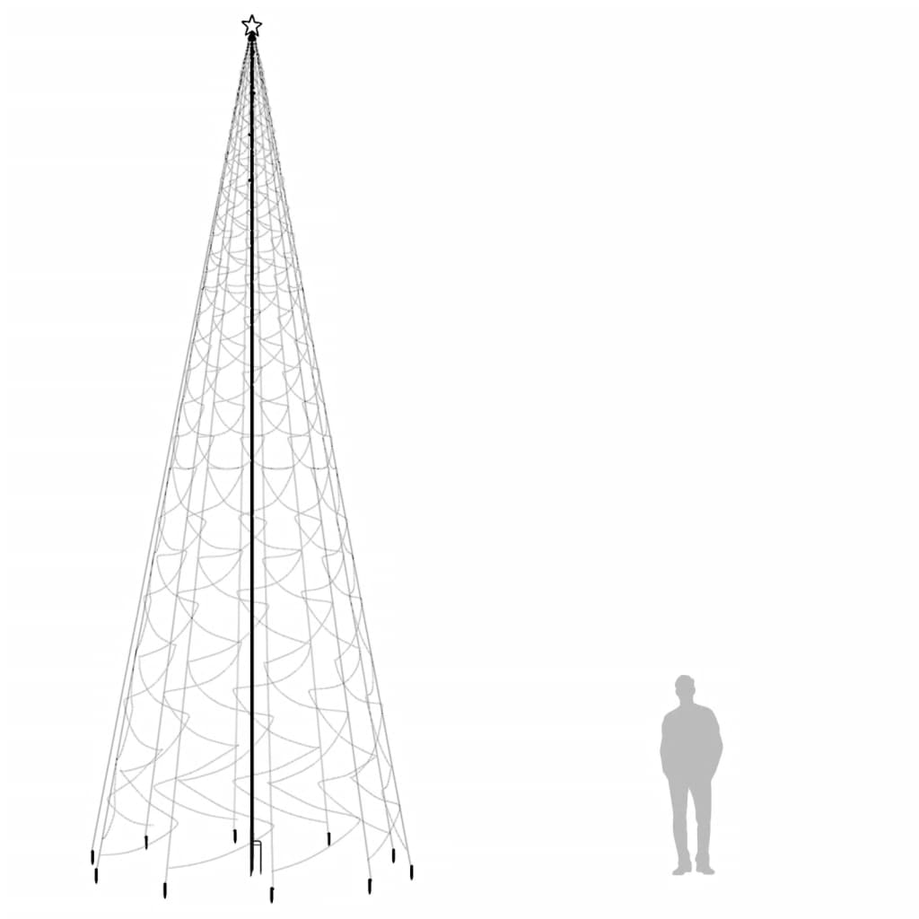 Brad de Crăciun cu țăruș, 3000 LED-uri, albastru, 800 cm