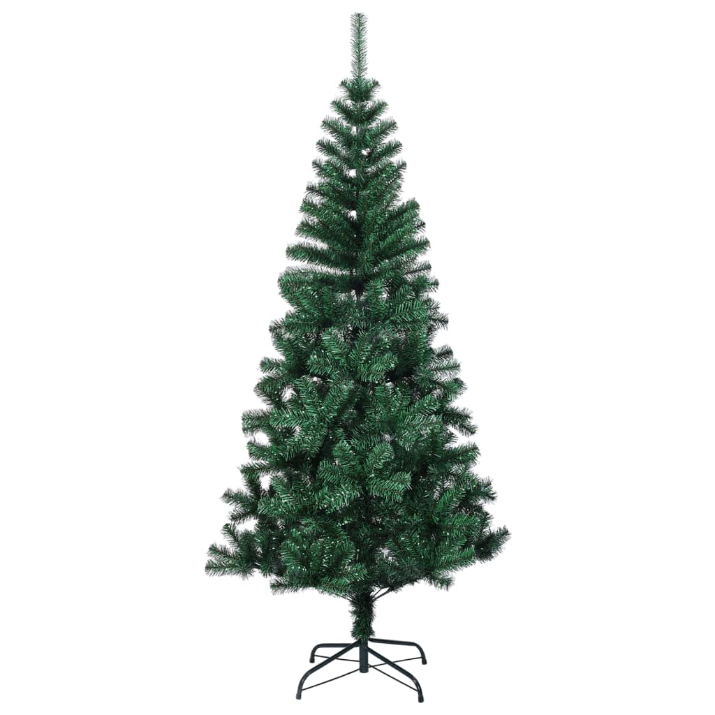 Brad de Crăciun artificial cu vârfuri irizate verde 150 cm PVC