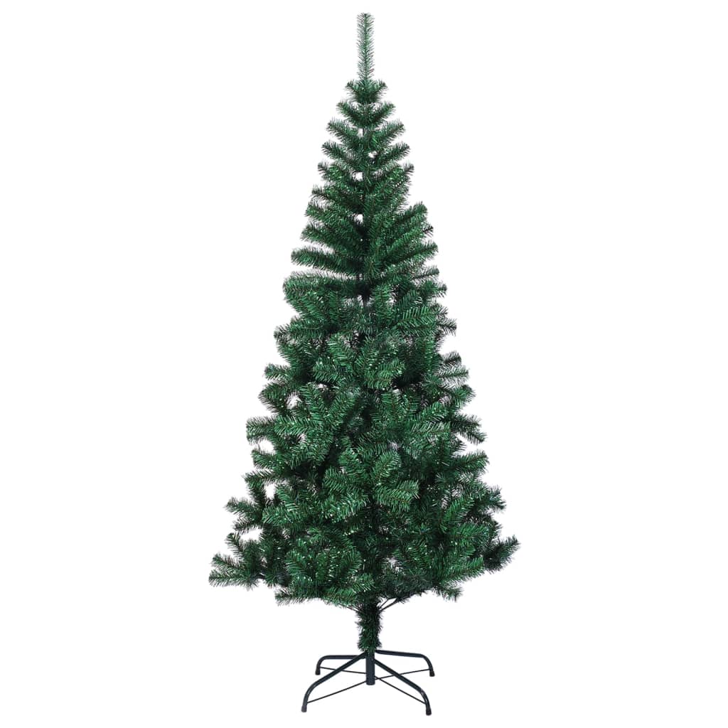 Brad de Crăciun artificial cu vârfuri irizate verde 240 cm PVC