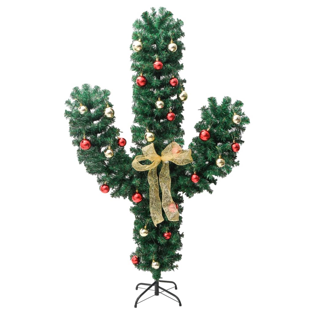 Cactus de Crăciun cu suport și LED, verde, 150 cm, PVC