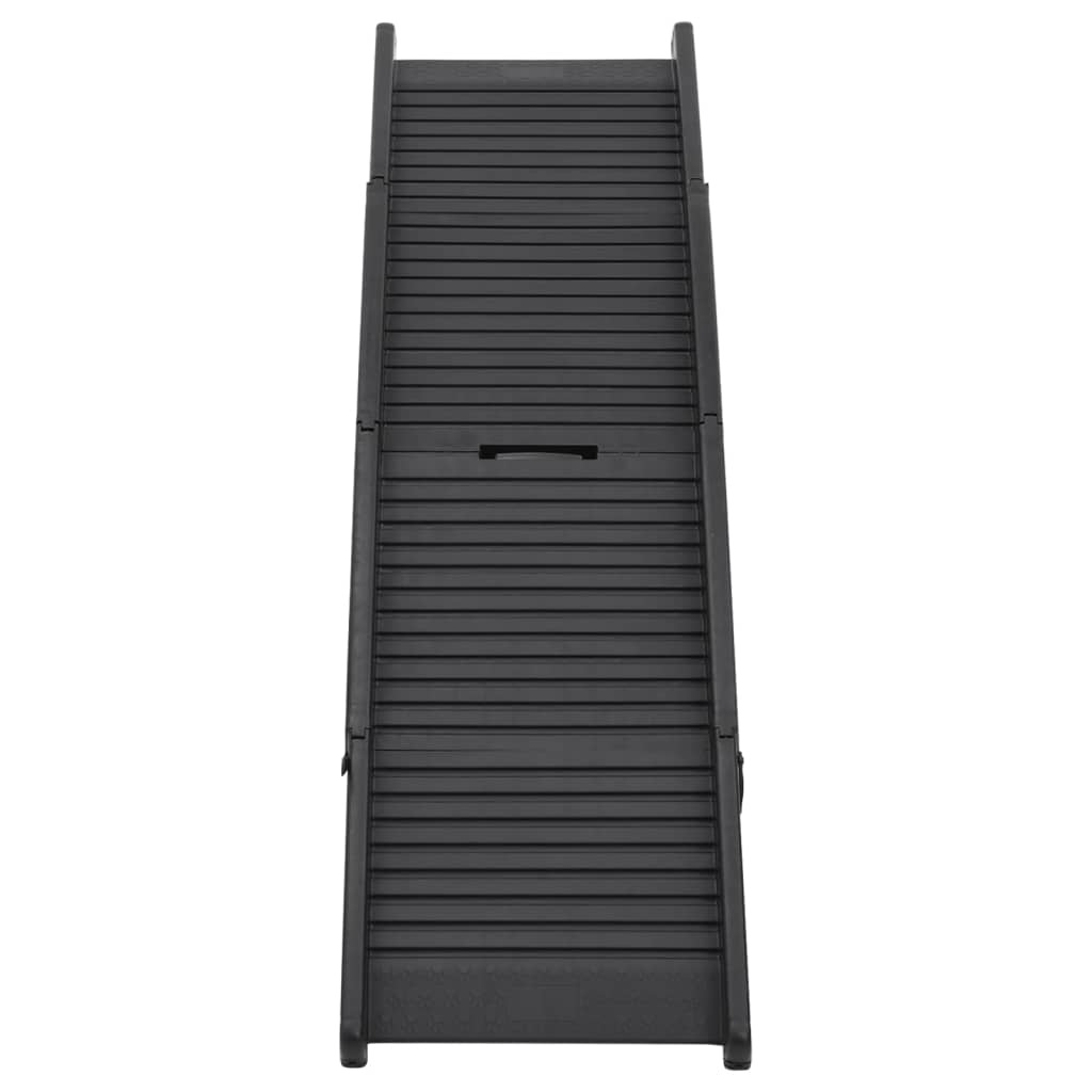 Rampă pliabilă pentru câini, negru, 153x40x12,5 cm, plastic