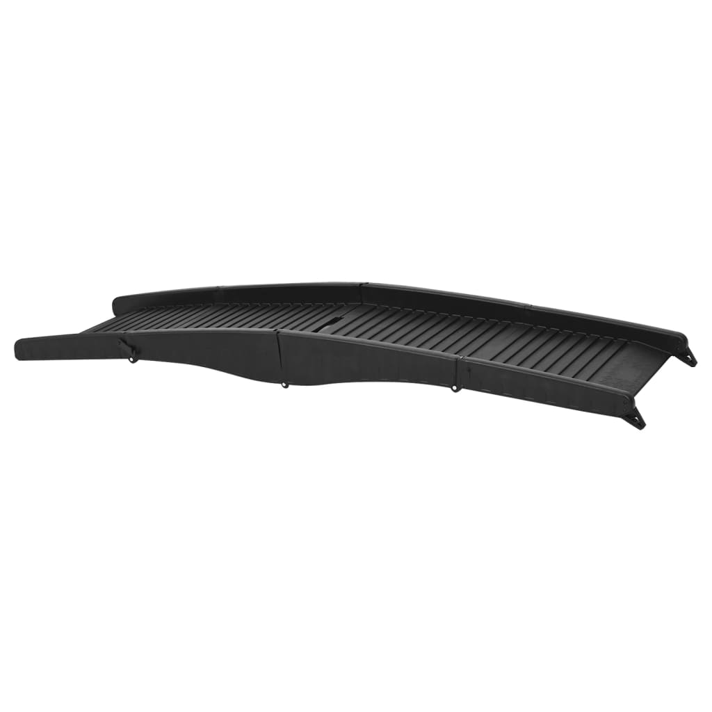 Rampă pliabilă pentru câini, negru, 153x40x12,5 cm, plastic