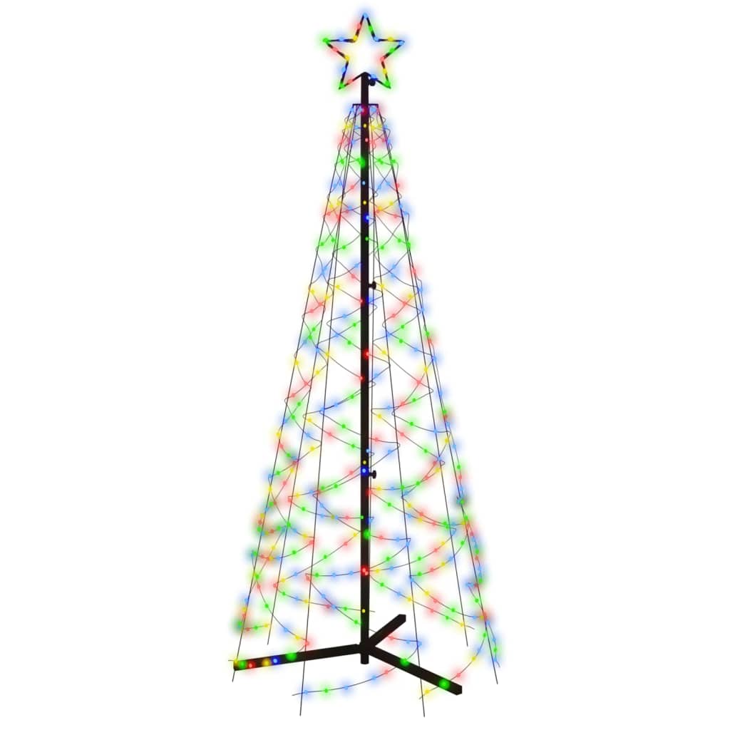 Brad de Crăciun conic, 200 LED-uri, multicolor, 70x180 cm