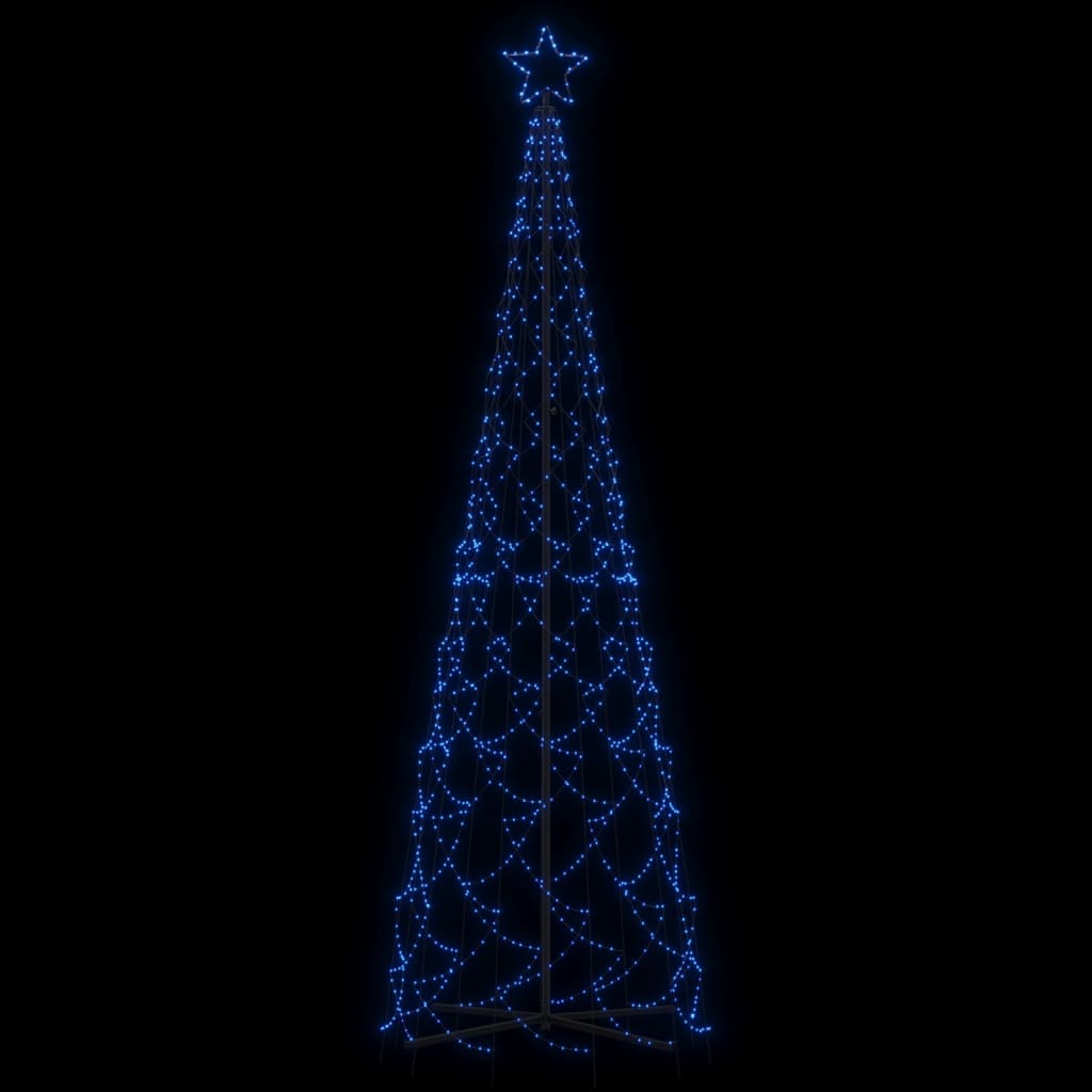 Brad de Crăciun conic, 500 LED-uri, albastru, 100x300 cm