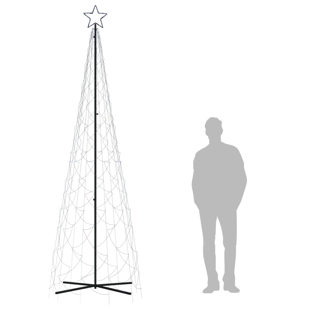 Brad de Crăciun conic, 500 LED-uri, albastru, 100x300 cm