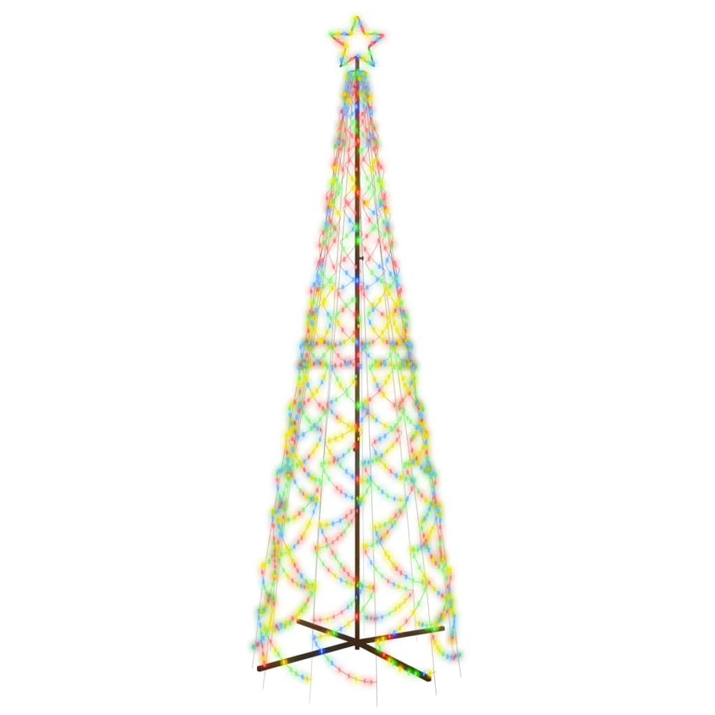 Brad de Crăciun conic, 500 LED-uri, multicolor, 100x300 cm