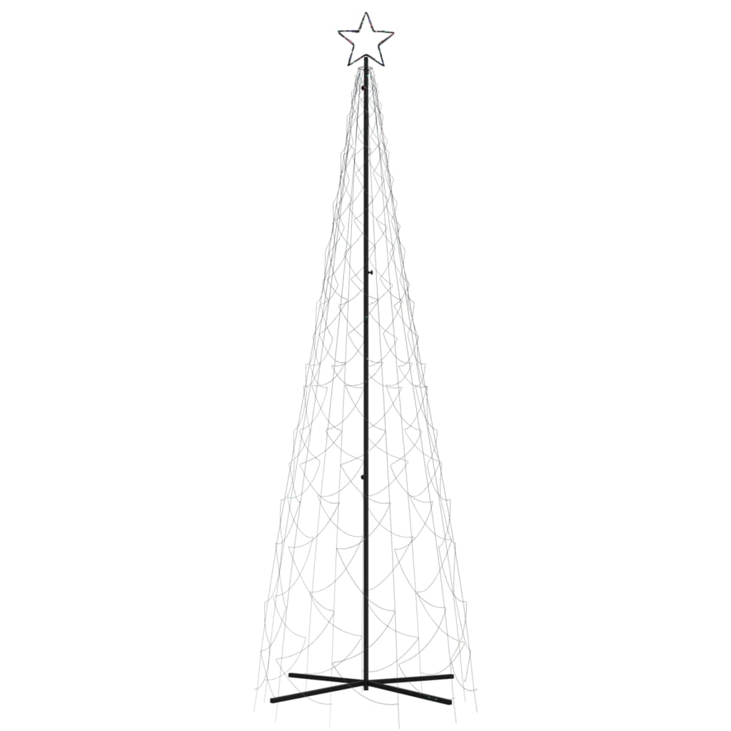 Brad de Crăciun conic, 500 LED-uri, multicolor, 100x300 cm