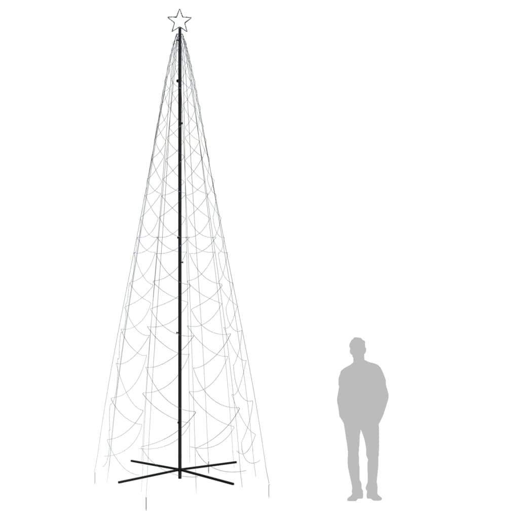 Brad de Crăciun conic, 1400 LED-uri, alb rece, 160x500 cm