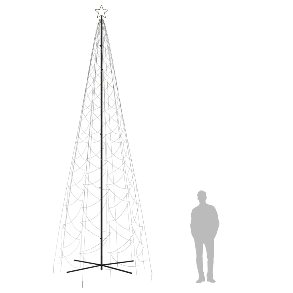 Brad de Crăciun conic, 1400 LED-uri, alb cald, 160x500 cm