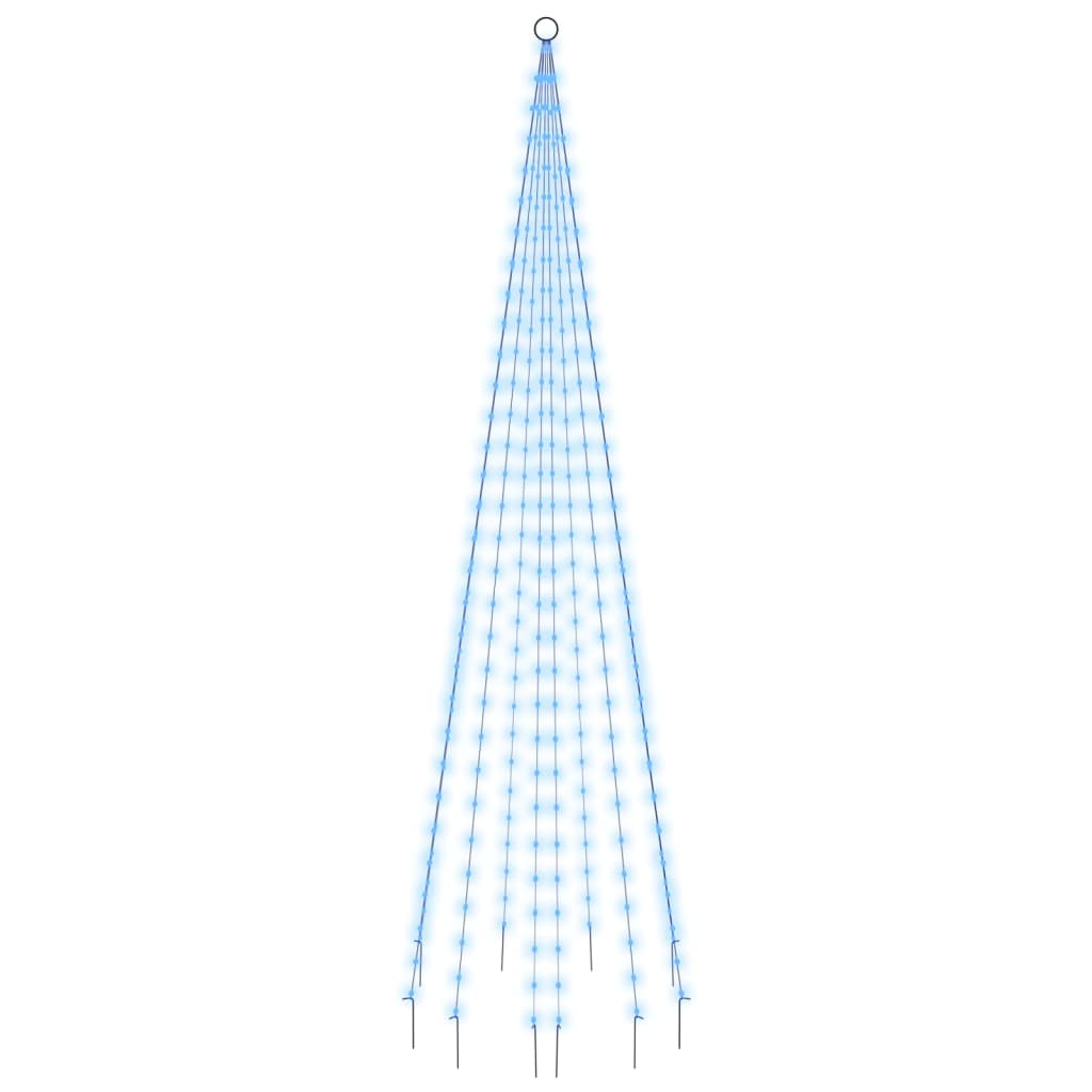 Brad de Crăciun pe catarg, 310 LED-uri, albastru, 300 cm