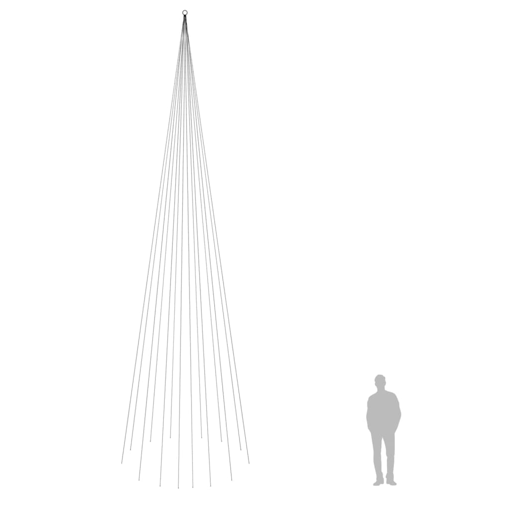 Brad de Crăciun pe catarg, 1134 LED-uri, alb rece, 800 cm