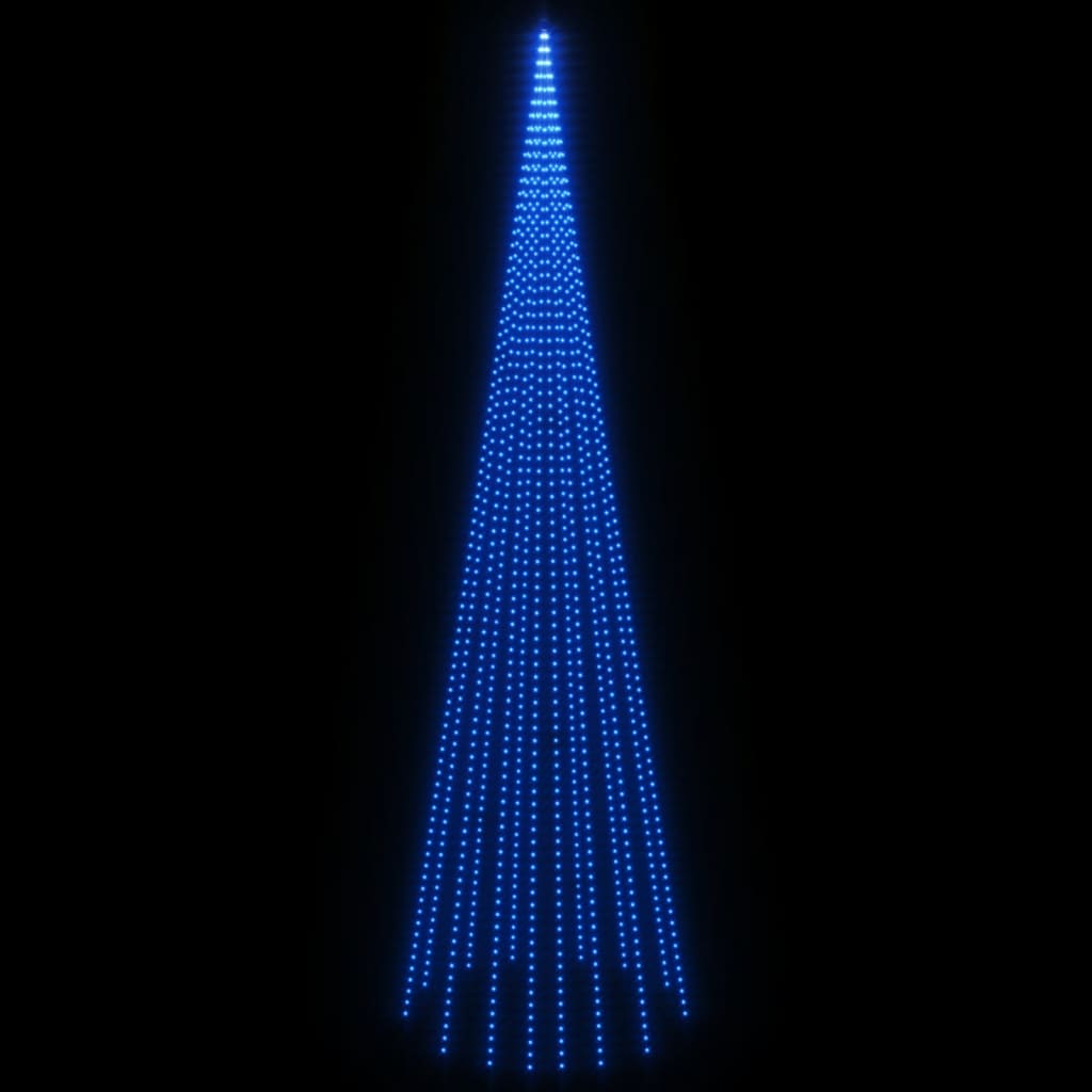 Brad de Crăciun pe catarg, 1134 LED-uri, albastru, 800 cm