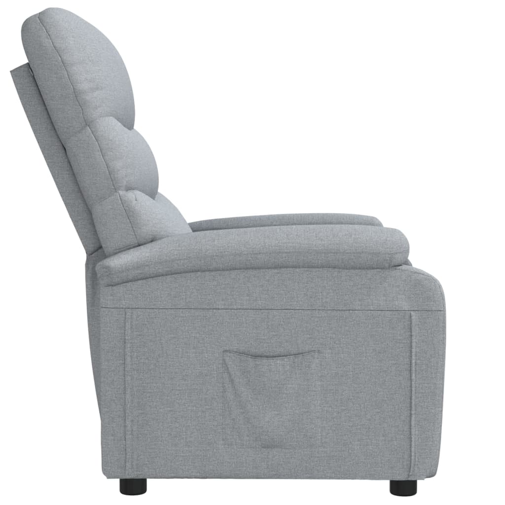 Fotoliu rabatabil, gri deschis, material textil