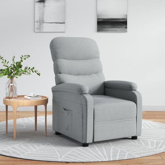 Fotoliu rabatabil, gri deschis, material textil