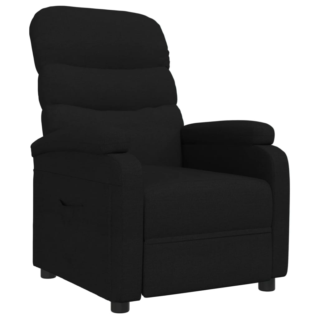 Fotoliu rabatabil, negru, material textil