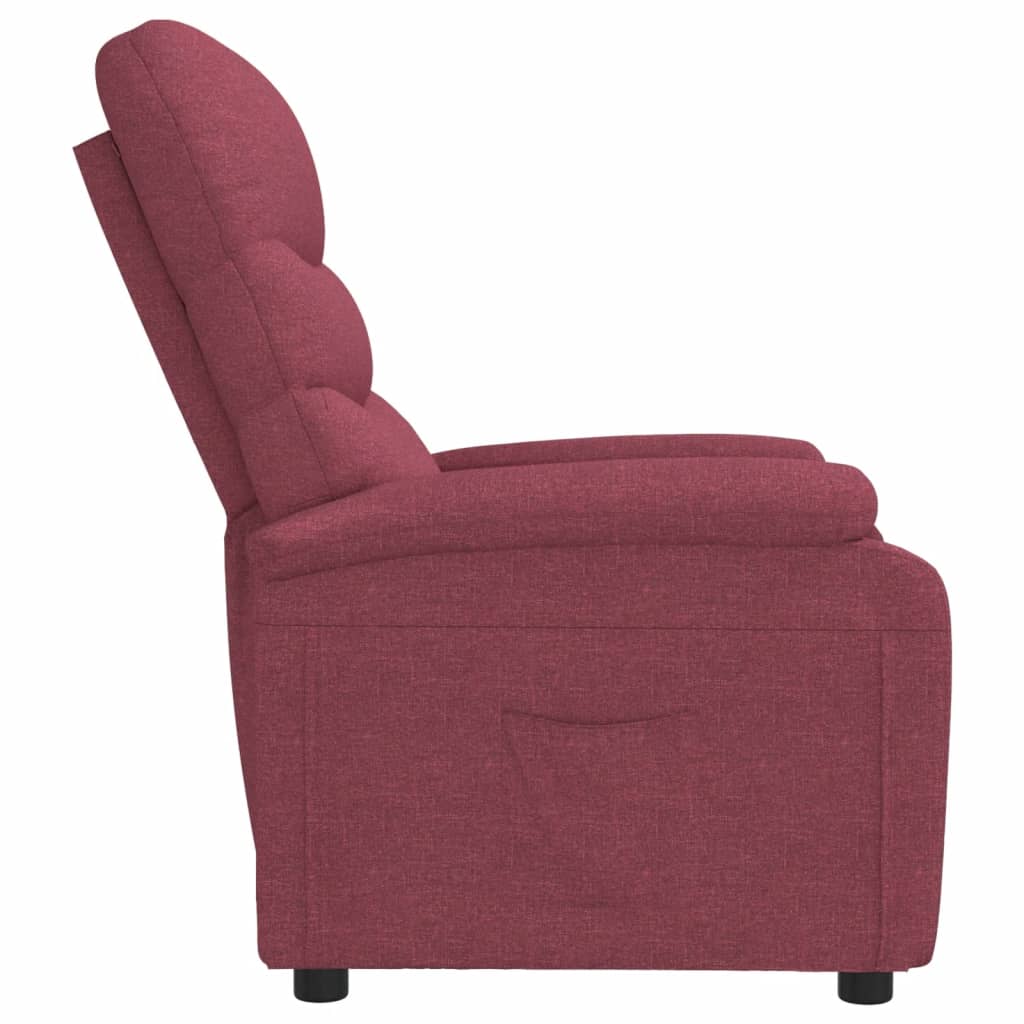 Fotoliu rabatabil, roșu vin, material textil