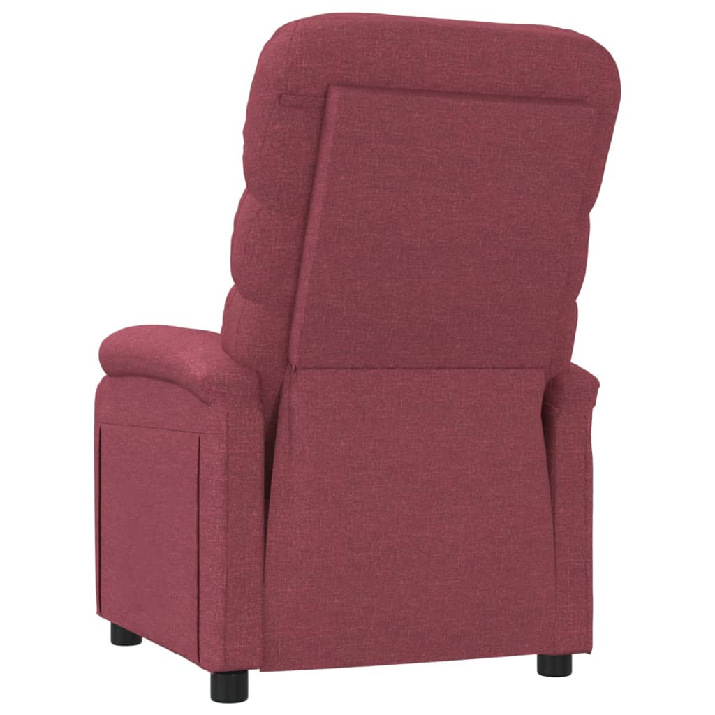 Fotoliu rabatabil, roșu vin, material textil