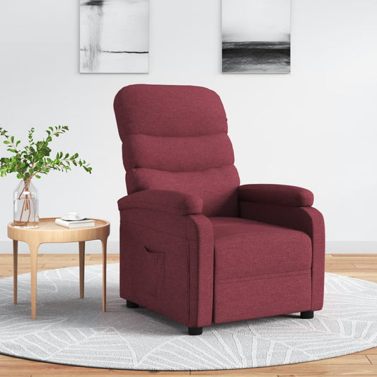 Fotoliu rabatabil, roșu vin, material textil