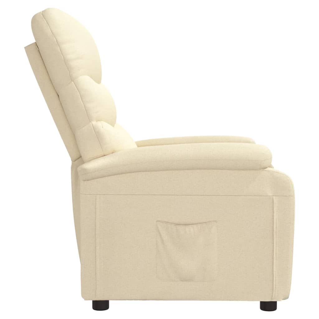 Fotoliu rabatabil, crem, material textil