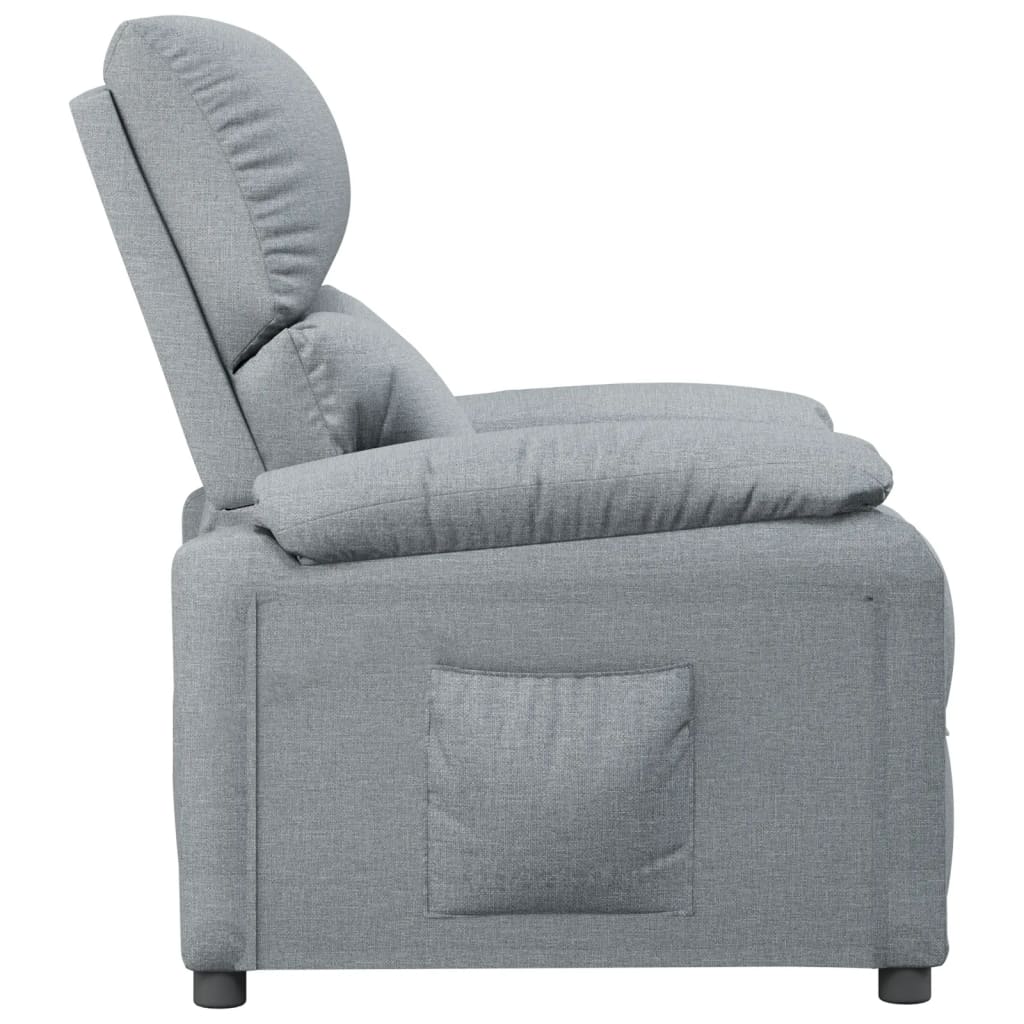 Fotoliu rabatabil, gri deschis, material textil
