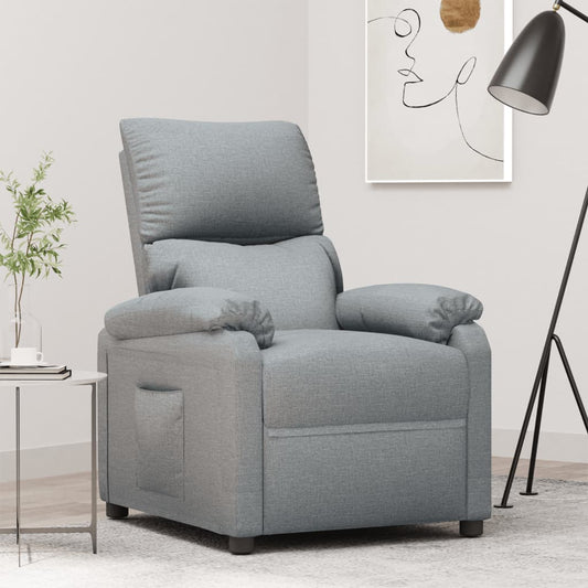 Fotoliu rabatabil, gri deschis, material textil
