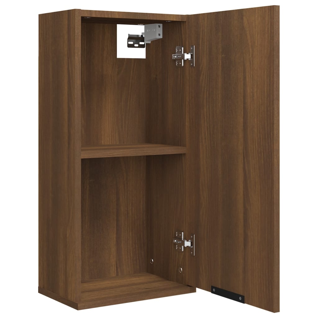 Dulap de baie montat pe perete, stejar maro, 32x20x67 cm