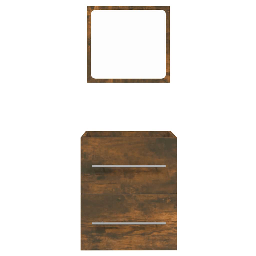 Bathroom cabinet with mirror, smoky oak, 41x38.5x48 cm