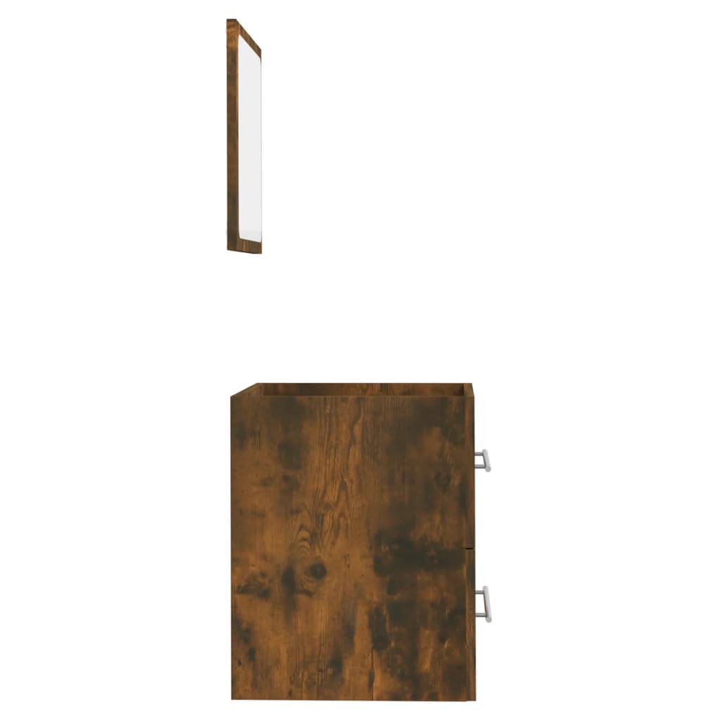 Bathroom cabinet with mirror, smoky oak, 41x38.5x48 cm