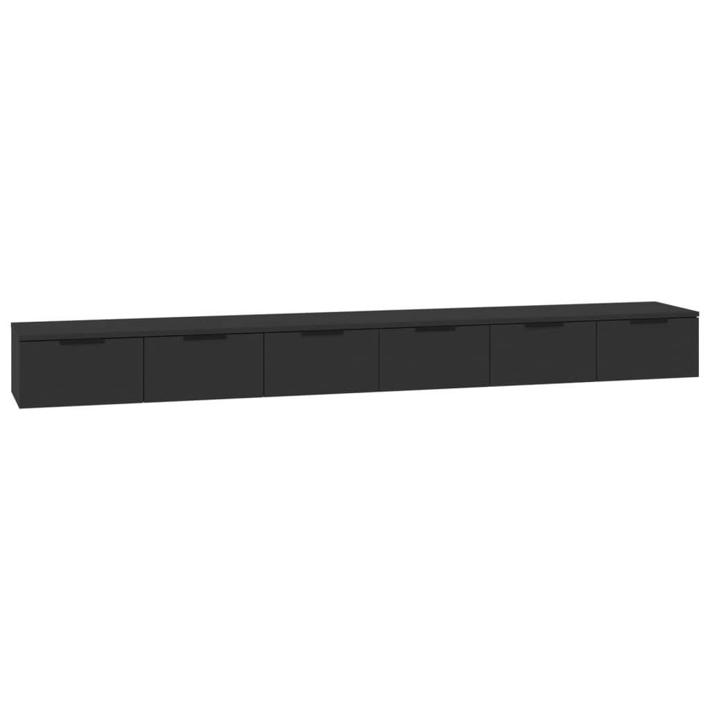 Dulapuri de perete, 2 buc., negru, 102x30x20 cm, lemn prelucrat