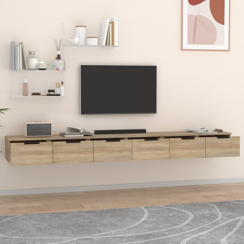 Dulapuri perete, 2 buc., sonoma, 102x30x20 cm, lemn prelucrat