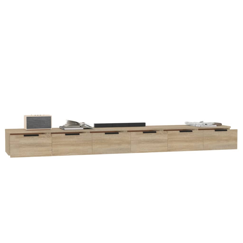 Dulapuri perete, 2 buc., sonoma, 102x30x20 cm, lemn prelucrat