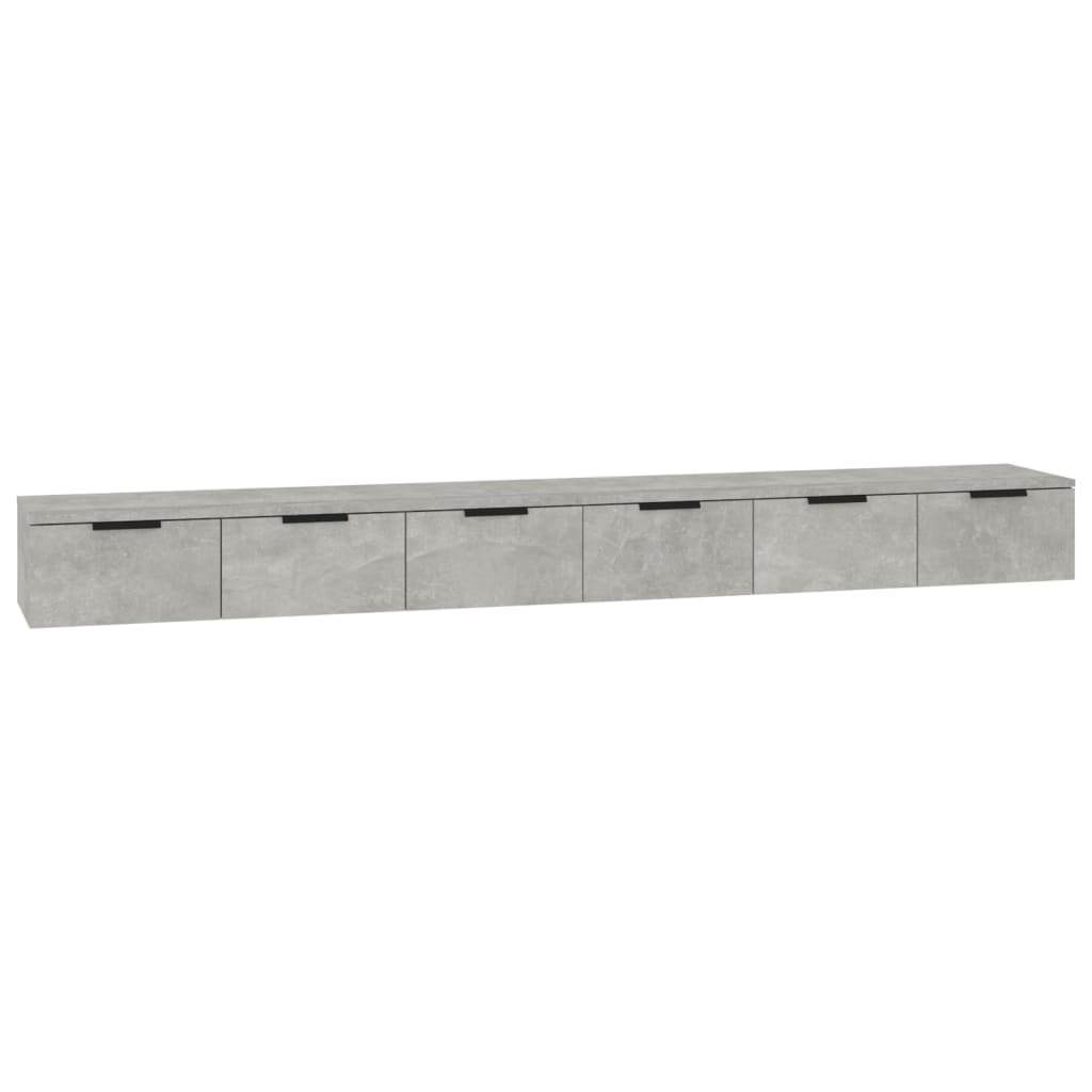 Dulapuri perete, 2 buc., gri beton 102x30x20 cm, lemn prelucrat