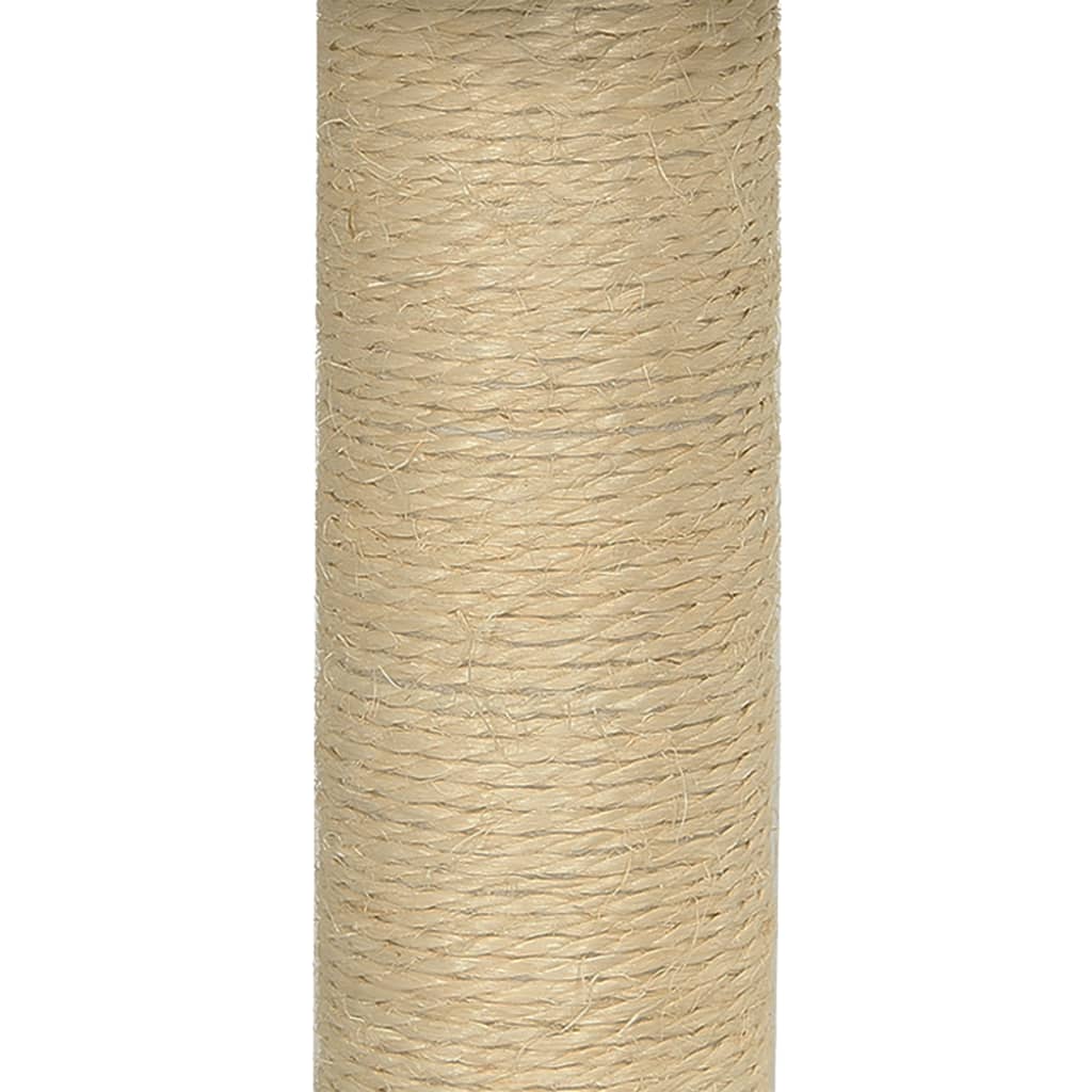 Ansamblu de pisici cu stâlp din funie de sisal, crem, 74 cm