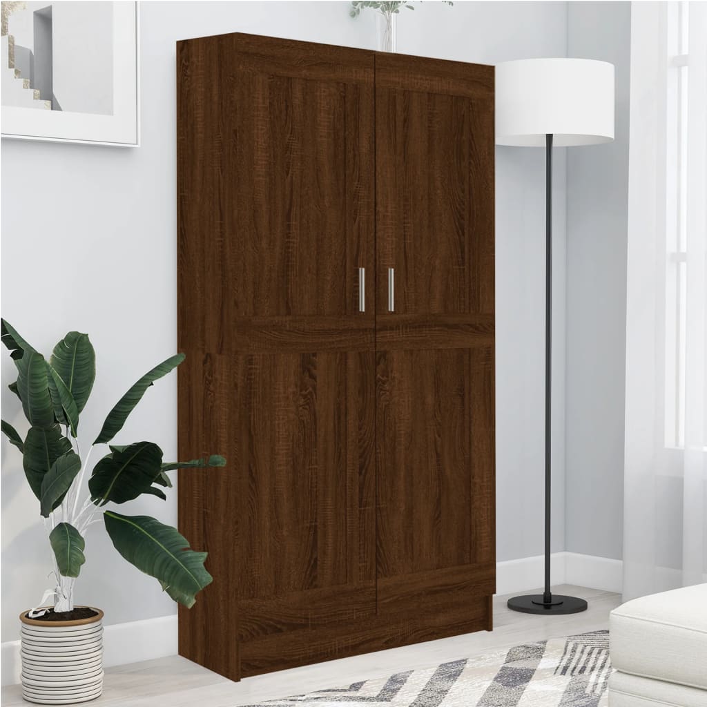 Bibliotecă, stejar maro, 82,5x30,5x150 cm, lemn prelucrat