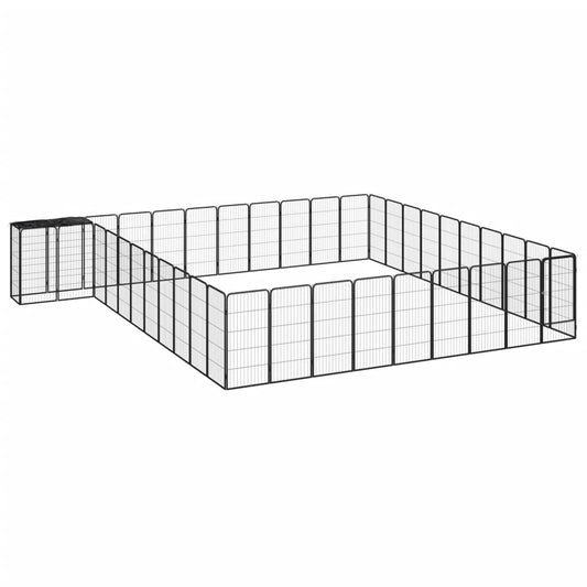 Țarc câini 42 panouri negru 50x100 cm oțel vopsit electrostatic