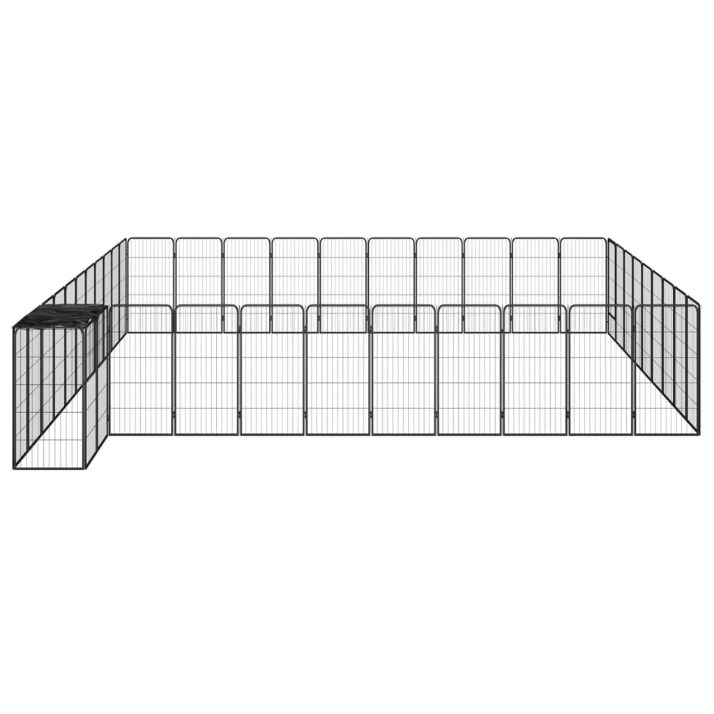 Țarc câini 42 panouri negru 50x100 cm oțel vopsit electrostatic