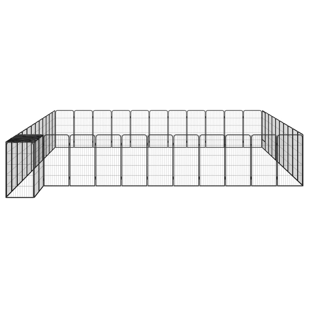 Țarc câini 46 panouri negru 50x100 cm oțel vopsit electrostatic