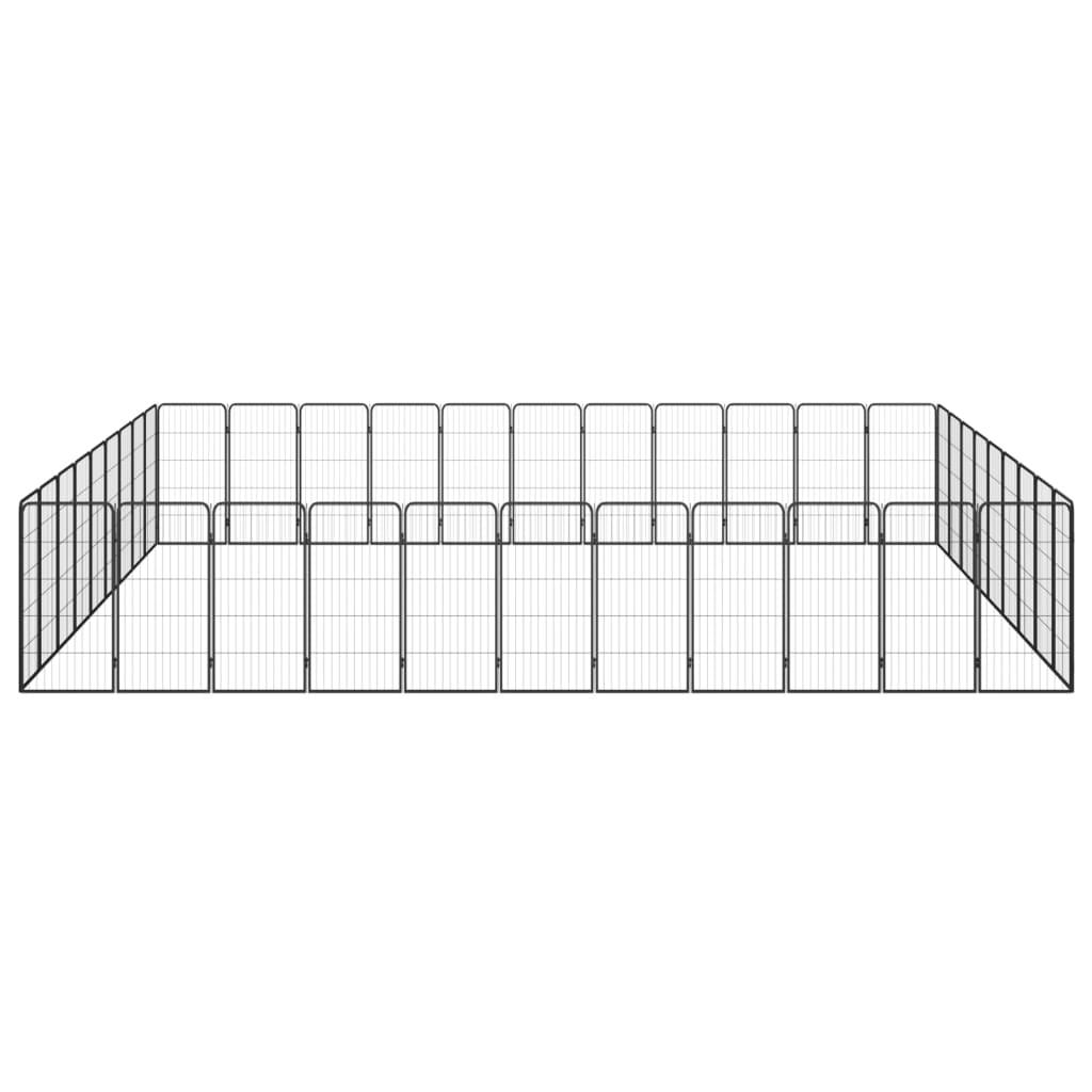 Țarc câini 40 panouri negru 50x100 cm oțel vopsit electrostatic