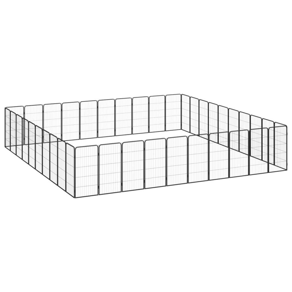 Țarc câini 40 panouri negru 50x100 cm oțel vopsit electrostatic