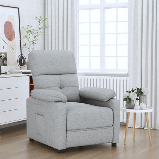 Fotoliu rabatabil, gri deschis, material textil