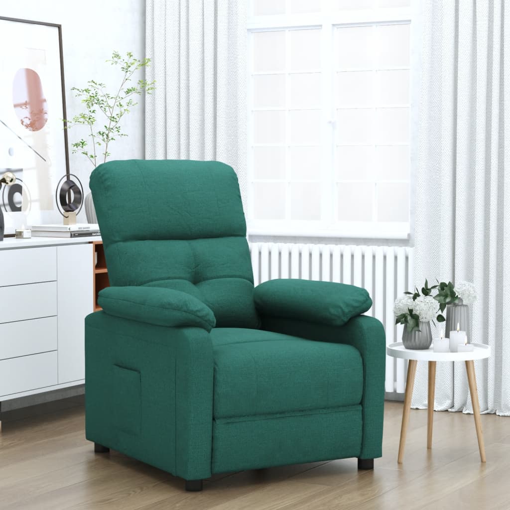 Fotoliu rabatabil, verde închis, material textil